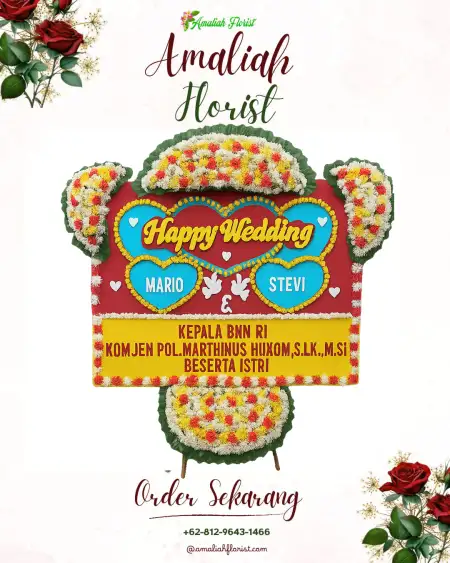Papan Bunga Pernikahan Bunga Mekar
